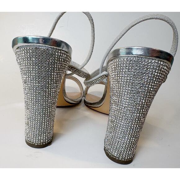 Nina Glittering Silver Block Heels - Picture 6 of 10